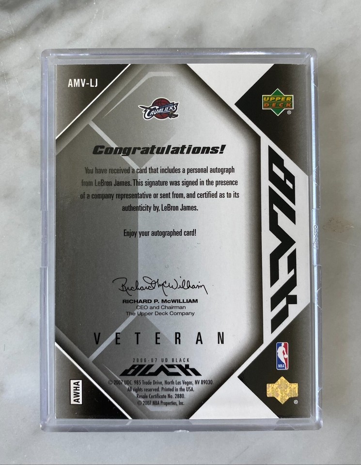 2006-07 Upper Deck UD BLACK Lebron James Jersey Patch AUTO #ed 1/25 ...