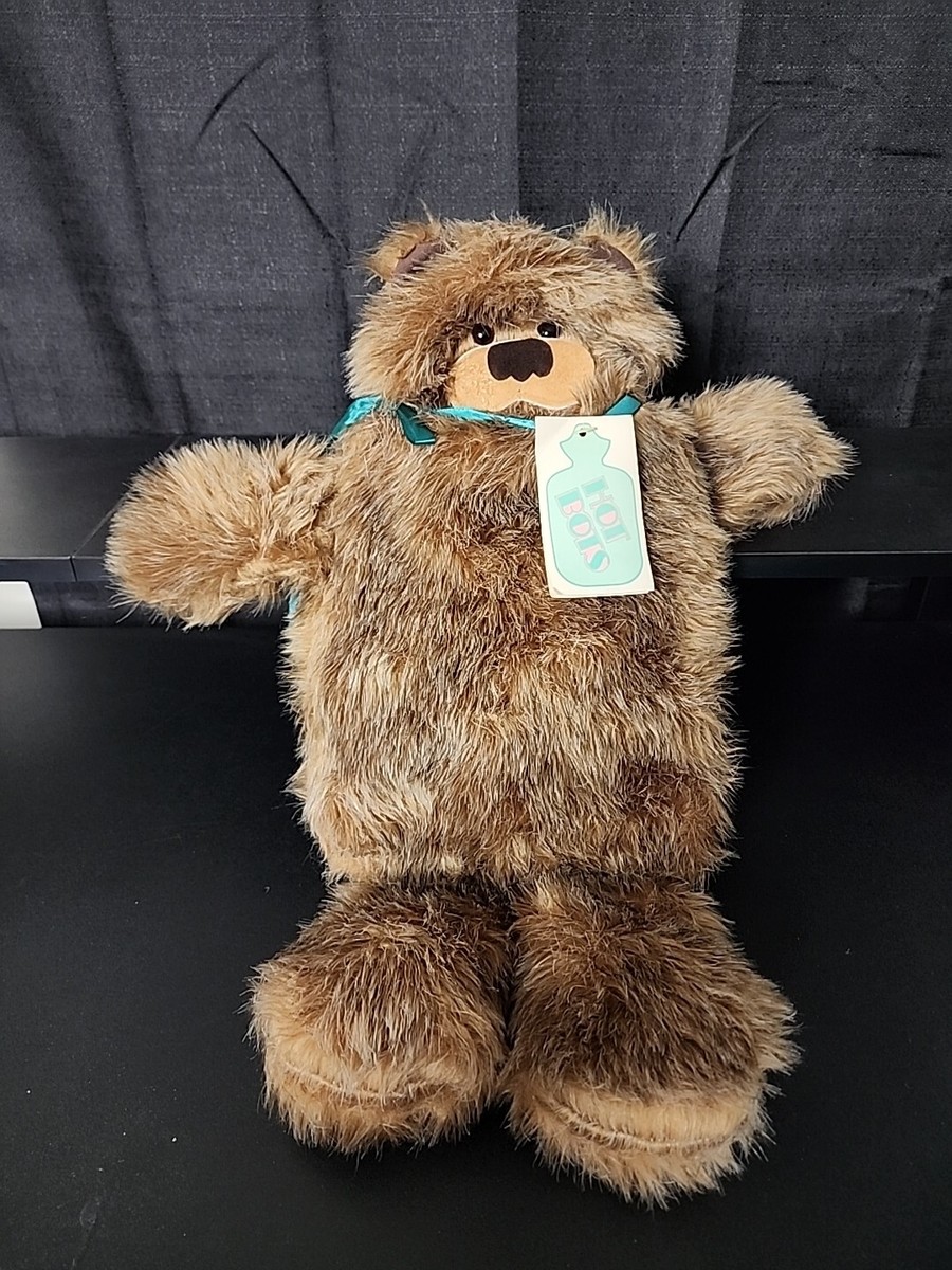 Woof & Poof Hot Bots Hot Water Bottle Bear With Blue Ribbon New