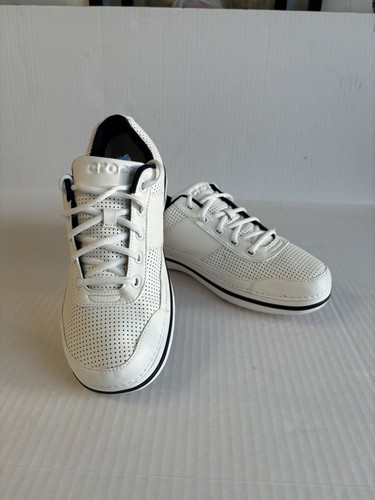 Men's Crocs Sneaker Shoes Size 11 White Lace-Up Walking Lightweight Comfortable