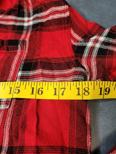 Old Navy Girls Top Kids Size XL 14 Red Black Plaid Button Down Long Sleeve Shirt - Picture 6 of 8