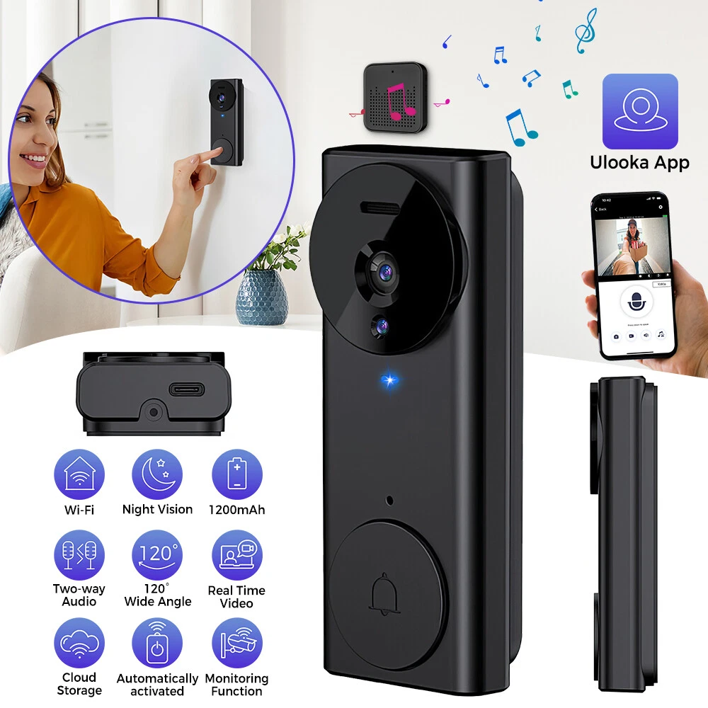 Smart WiFi Video Doorbell with Intercom and Security Chime-image