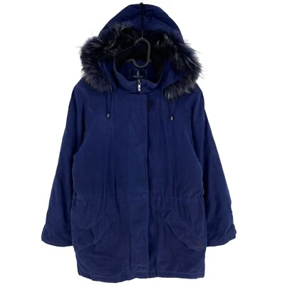 Veste Parka Vintage London Fog Bleue Marine à Capuche Taille M - Photo 1/4