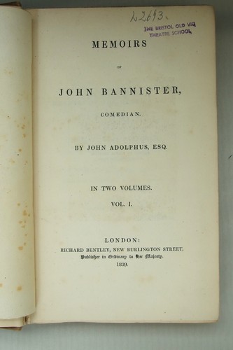 Memoirs of John Bannister, Comedian, Adolphus, 1839, 1st ed. - Imagen 4 de 8