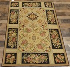 4'x6' Stunning French Aubusson DES Floral hand knotted wool Needlepoint area rug
