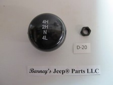 Fits Jeep Embossed D20 Single Stick Transfer Case Shift Knob New