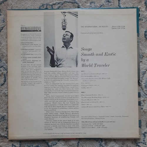 The International Jim Reeves Record Vinyl 12" LP RCA 33 RPM Victor LPM-2704 MONO - Picture 4 of 12