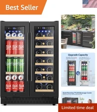 Spacious 24" Wine and Beverage Refrigerator - Built-In or Freestanding Design