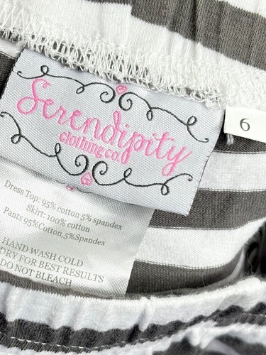 Serendipity Leggings Girls Size 6 Layered Lace Hem Elastic Waist White Gray - Picture 4 of 4