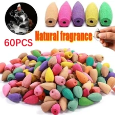 60pcs/bag Backflow Incense Burner Cones Mixed Flower Flavor Smoke Bullet Cone US