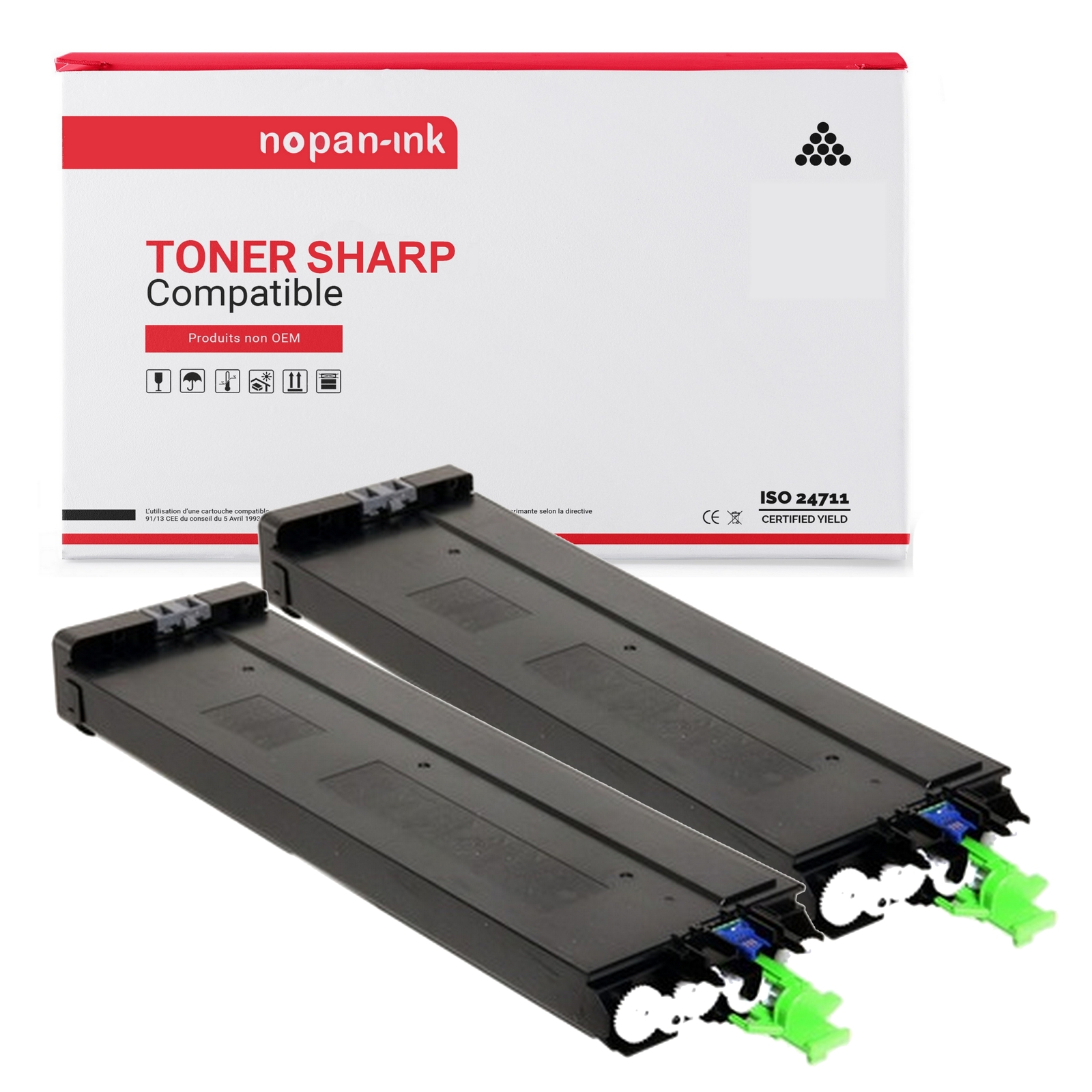 Toner MX-50GTBA compatible Sharp par NOPAN-INK lot de 2 cartouches noires