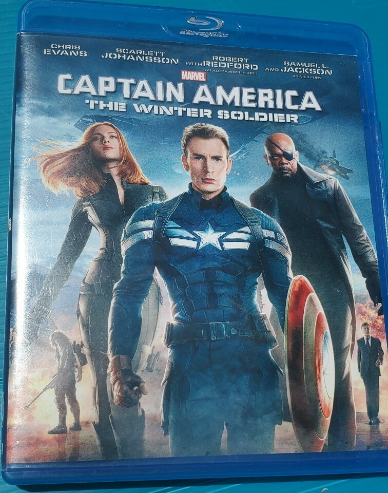 米2discs Blueray Movie Captain America: The Winter Soldier  NONE NOT ON LABEL /00220 🔥Captain American The winter soldier Blu ray Disc NO