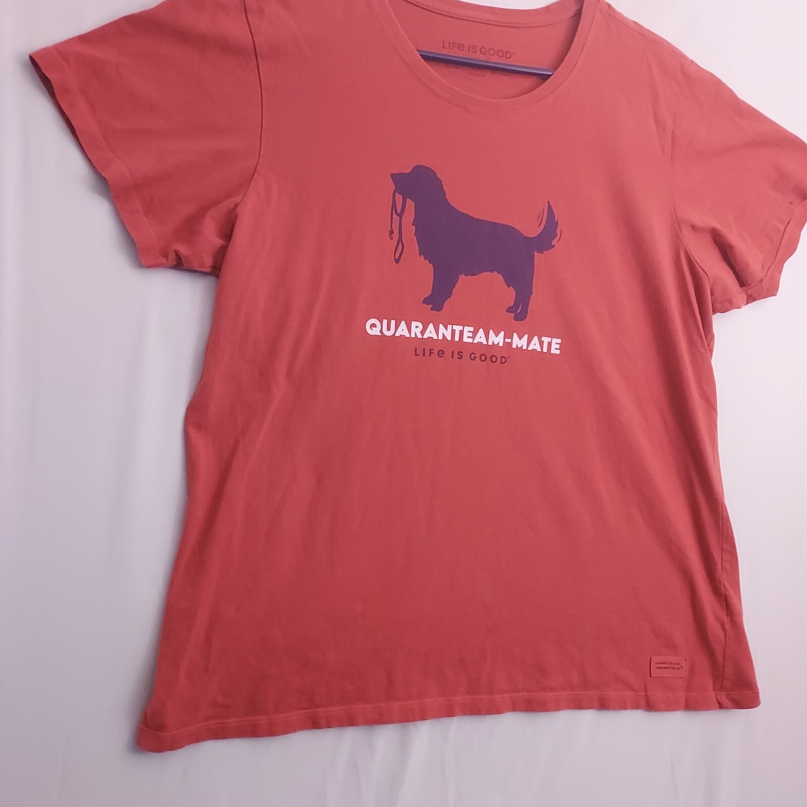 Life is Good Tshirt Womens XL Crusher Tee Short Sleeve Dog Red
