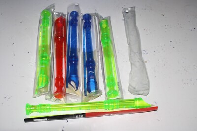 6X STAGG Sopranblockflöte mit barockem Fingergriff, durchscheinend FARBE-REC-BAR/T