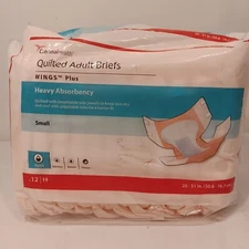 Cardinal Health Wings Plus Heavy Quilted Adult Briefs Size Small 20-31"