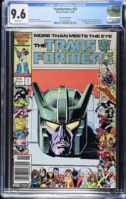 Transformers #22 CGC 9.6 1986 Marvel Newstand 1st Stunticons. KEY. WP