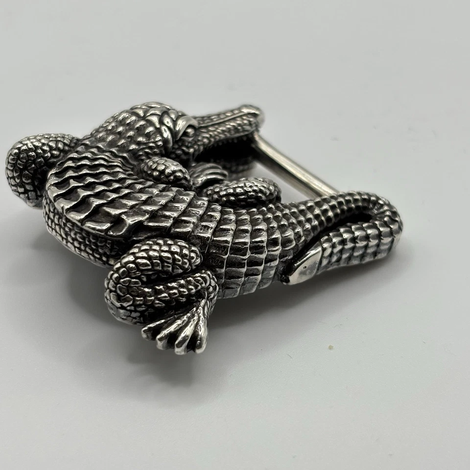 Vintage Barry Kieselstein Cord 925 Sterling Silver Alligator Belt Buckle - Image 4 of 4