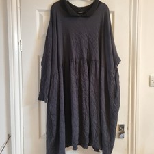 Grizas Balloon Oversized Dress Contast Knitted Collar Size L/XL