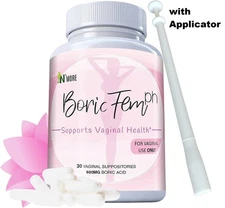 Supositorios Vaginales Ácido Bórico 600 Mg Óvulos Grado Médico Infecciones