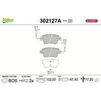 1X Bremsbelagsatz, Scheibenbremse Valeo 302127A Passend FüR Fiat Abarth