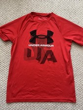 Boys Under Armour Ymd Loose Fit Heat Gear Shirt Red