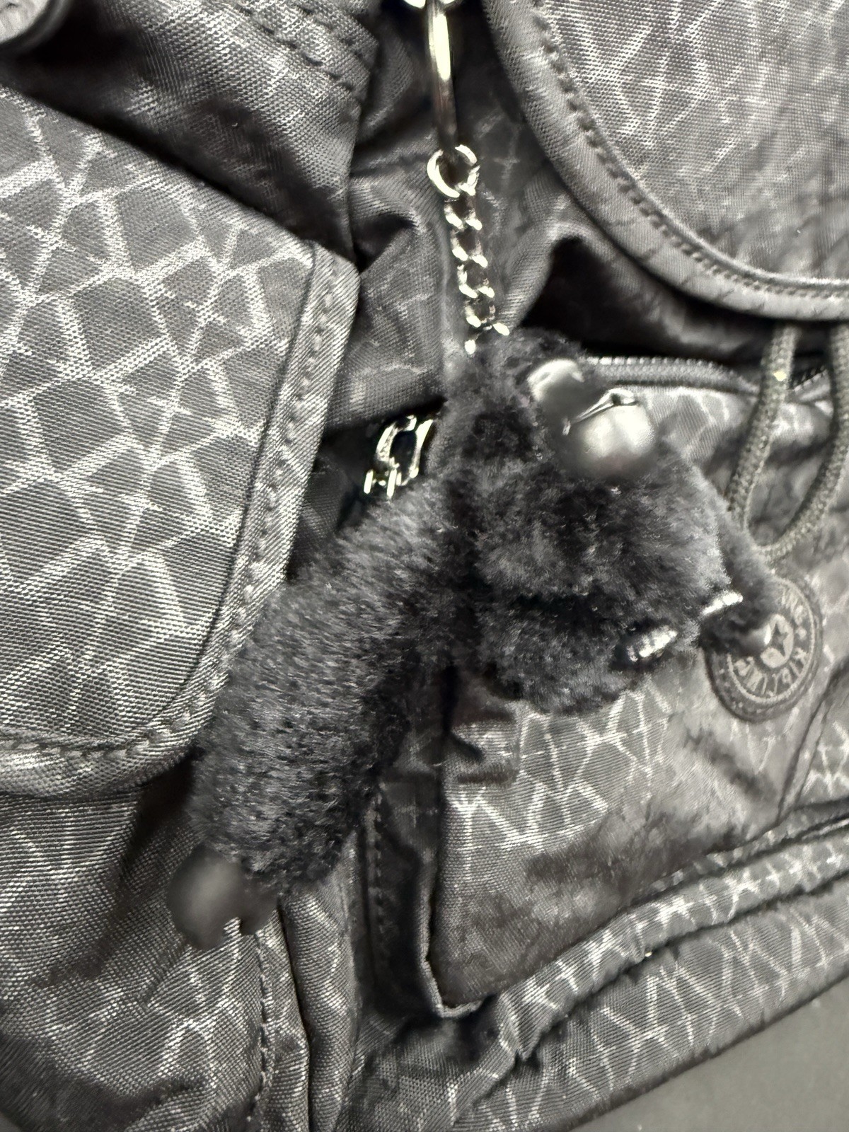 Kipling BlackNylon Mini Drawstring Backpack Front… - image 3