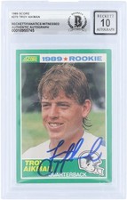 Troy Aikman Dallas Cowboys Signed 1989 Score #270 BAS Fanatics 10 Rookie Card