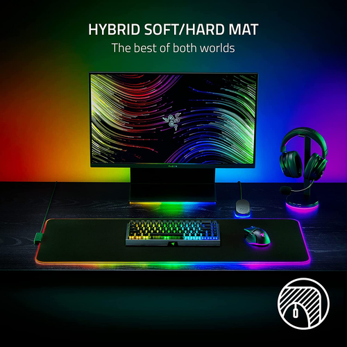 Razer Strider Chroma Hybrid Gaming Mouse Mat with Razer Chroma RGB: Hybrid Soft/ - 第 2/7 張圖片