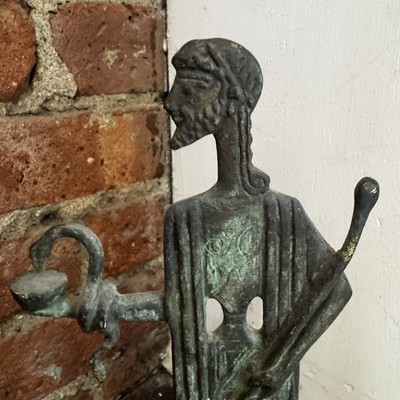 Mid Century Bronze Brutalist  Snake Charmer Sculpture style Frederic Weinberg