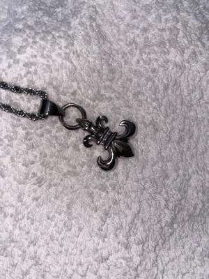 Cernucci Fleur de Lis Kette und Anhänger - Stahl