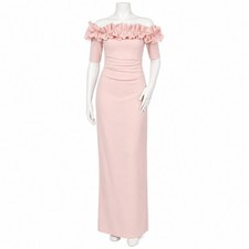 Xscape Pink Off The Shoulder Ruffle Maxi Gown Women's 10 Formal Evening Dress
