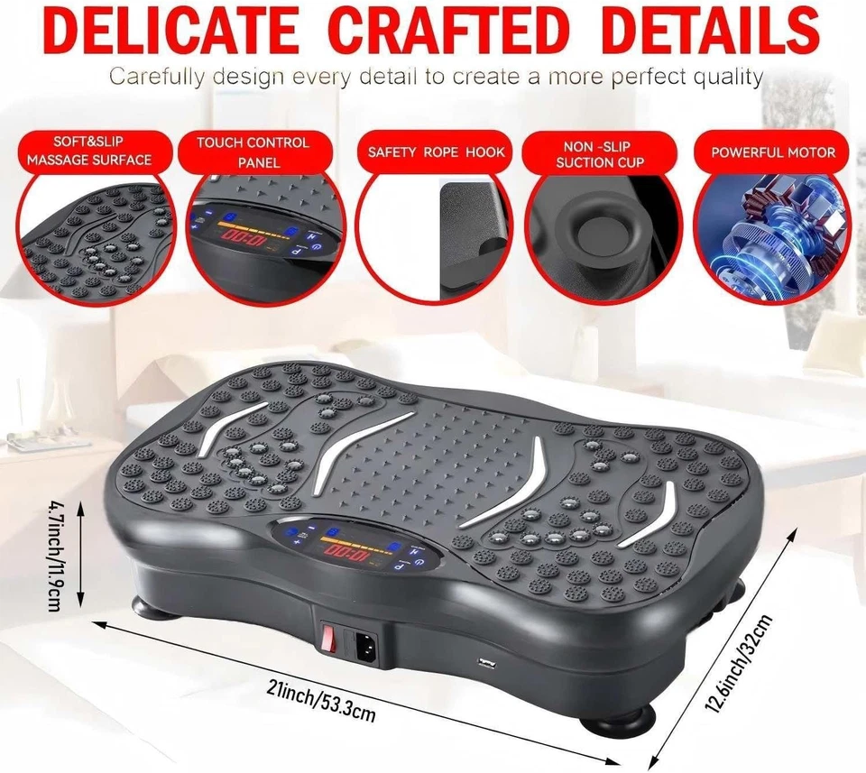 Fitness Vibration Plate Platform for Lymphatic Drainage With Bluetooth Speaker - Image 4 of 4