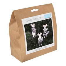 Trimits Needle Felting Kit: Mono Tartan Mice Trio