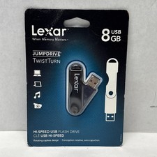 Lexar JumpDrive TwistTurn 8GB USB Flash Drive LJDTT8GBASBNA brand New Sealed