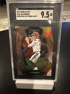 2022 Panini Select Premier Level Copper Prizm Die-Cut /99 Joe Burrow SGC 9.5