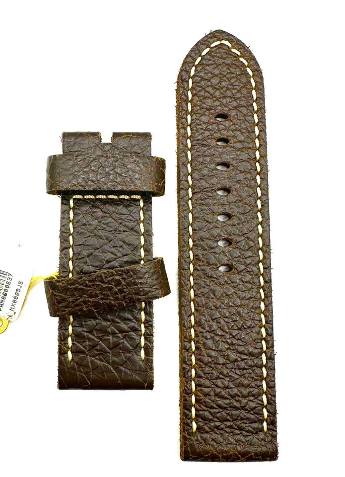 Nueva correa genuina Officine Panerai Luminor 26 mm de cuero de becerro marrón MX006DJ5 Foto 3 de 4