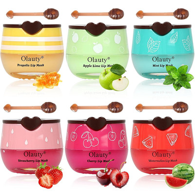 6 PCS Bee Lip Balm Honey Pot, Valentines Day Gifts Honey Lip Balm Bulk, Moisturi