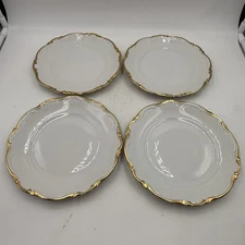 Mitterteich Bavaria Golden Lark Salad Plates 7.75" Set Lot of 4 Made in Germany
