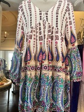 Umgee Women's Mini Multi Paisley Dress Size Sm Length 33” But 36”