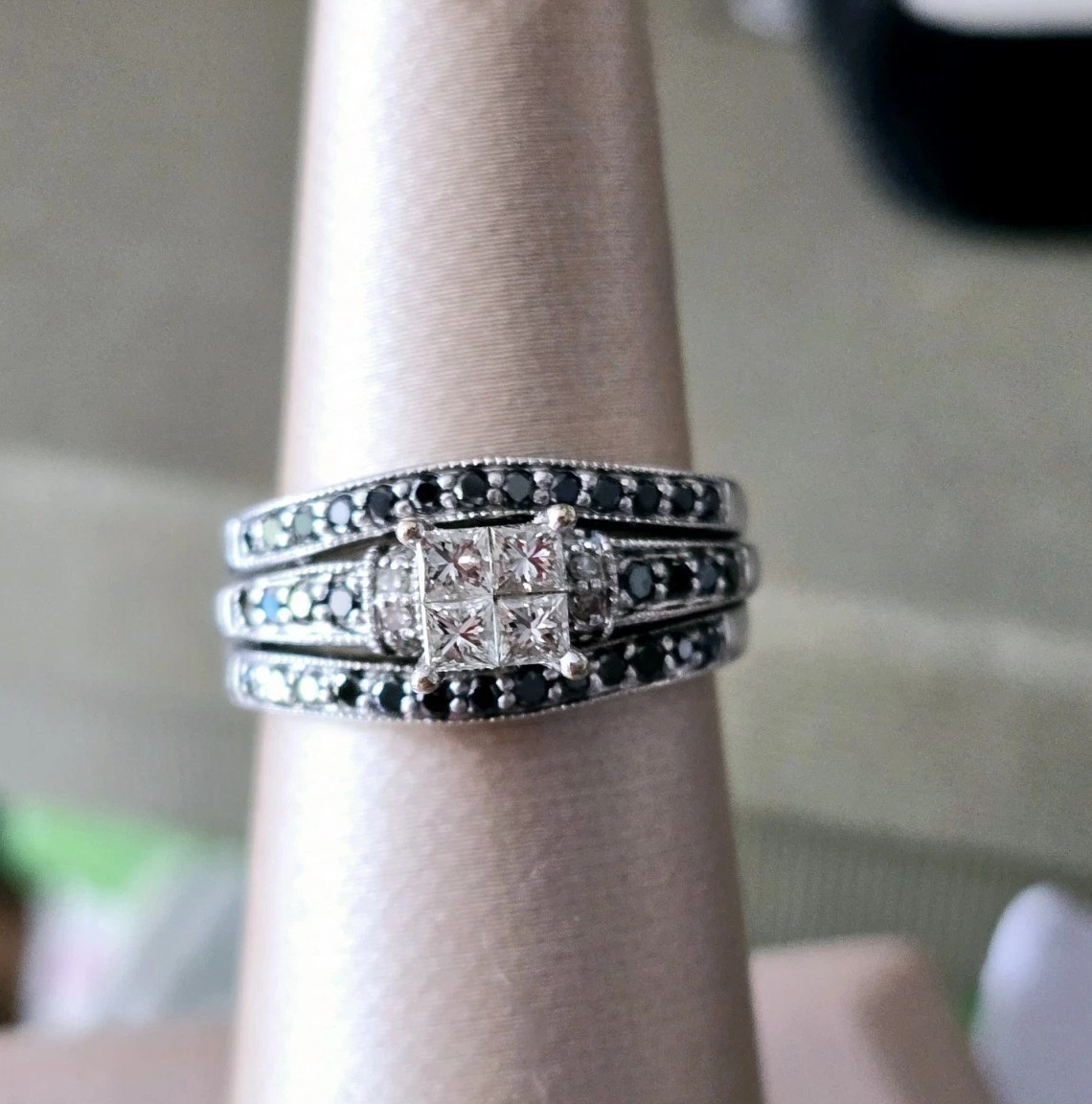 Black Diamond Ring Men Wedding Bands Kays Wood Inlay Kay Jewelers