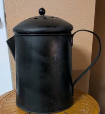 Vintage Compost Bin Black Metal Coffee Pot St...