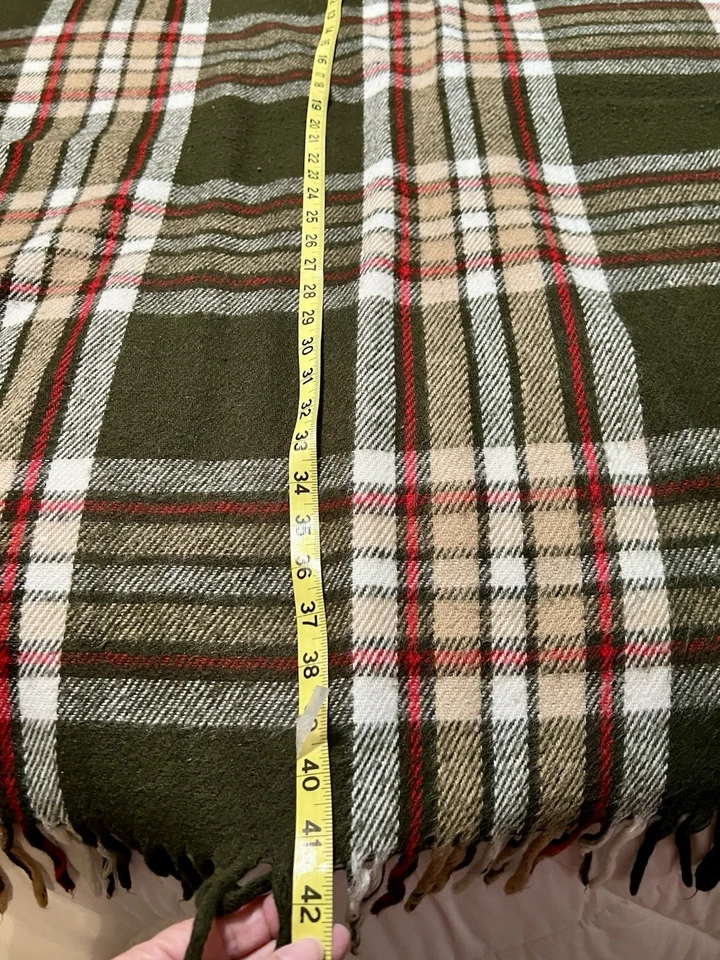 FARIBO Faribault Woolen Mills Wool Blanket Brown Plaid Stadium Throw Vintage - Image 2 of 4