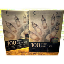 NIB Christmas Holiday Lights 100 ct Clear Mini Light Set 2 Boxes Indoor Outdoor