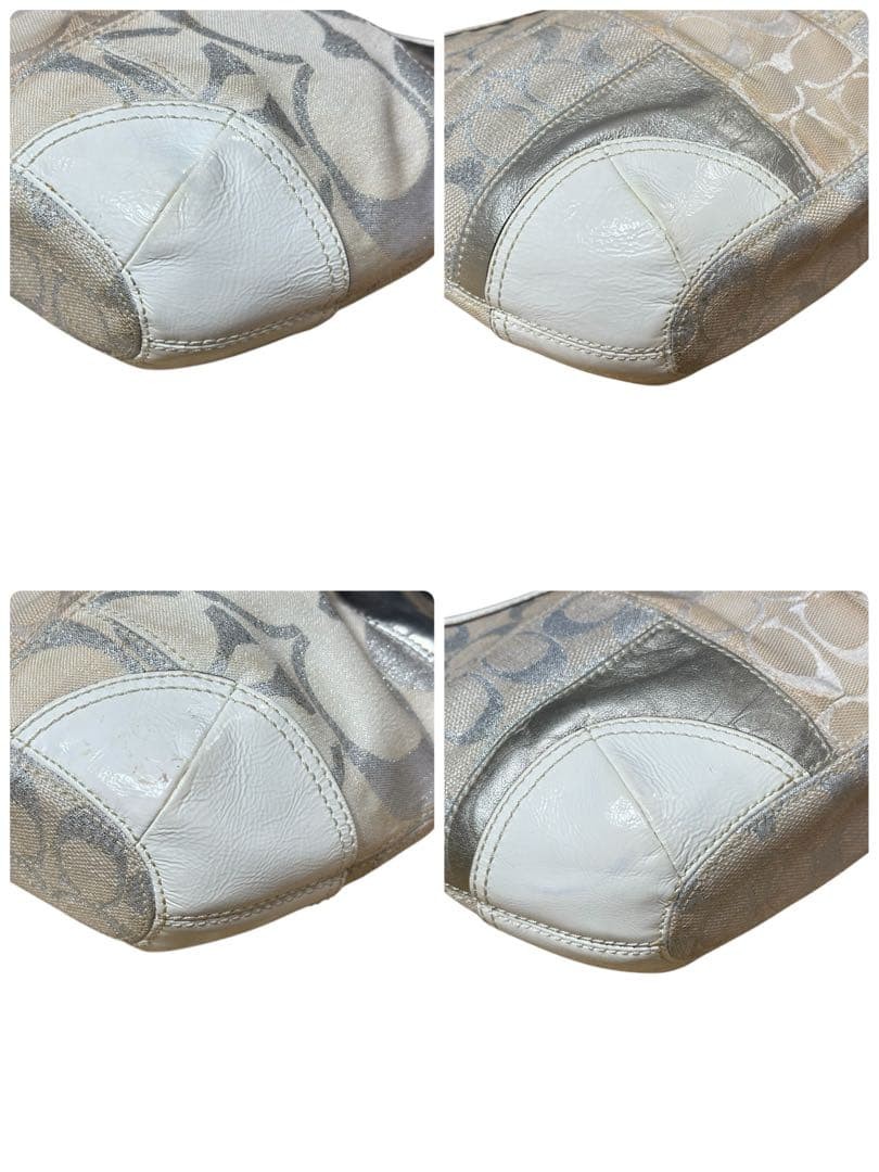 COACH One Shoulder Patchwork Silver y2k Hobo - image 6