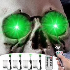 4 Pack Halloween Decoration LED Glowing Light Up Skulls Eyes, Horror DIY Glow...