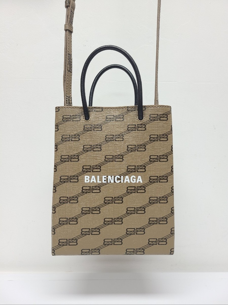 Balenciaga BB Multi Monogram Logo Phone Holder Tote