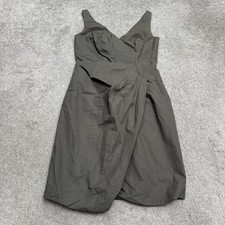 J. Crew Ruffles Mini A-Line Dress Womens Medium Dark Gray Sleeveless V-Neck NWT