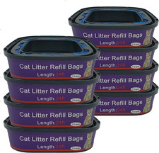 8 Pack Cat Litter Refill Bags Cartridge Compatible with Standard and plus Pails