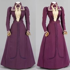 1899s Victorian Edwardian Wedding Dress Women Victorian Afternoon Day Dress