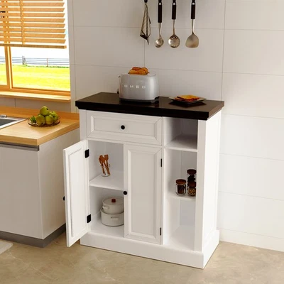 Vorratsschrank Sideboard Holzschrank mit verstellbarem Regal Küchenschrank 75cm - Bild 1 von 4