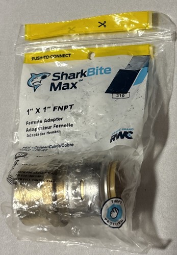SharkBite Adapter Fitting Brass Max 1" Push-to-Connect x FIP UR094A New (f)